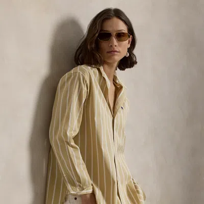 Ralph Lauren Relaxed Fit Striped Cotton Shirt In Brown
