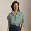 Polo Ralph Lauren Relaxed Fit Striped Cotton Shirt In C Pine/white