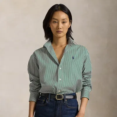 Polo Ralph Lauren Relaxed Fit Striped Cotton Shirt In C Pine/white