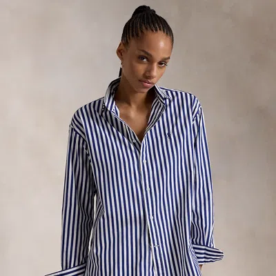 Polo Ralph Lauren Relaxed Fit Striped Cotton Shirt In Fall Royal,white