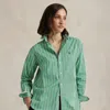 Ralph Lauren Relaxed Fit Striped Cotton Shirt In Green