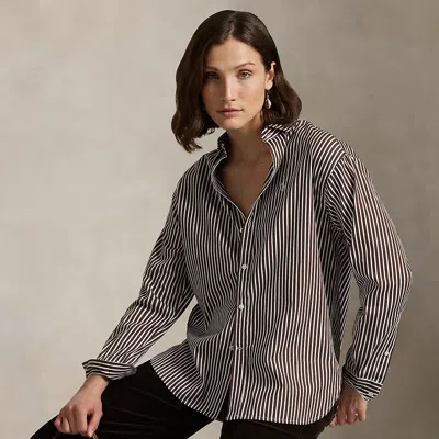 Ralph Lauren Relaxed Fit Striped Cotton Shirt In Black
