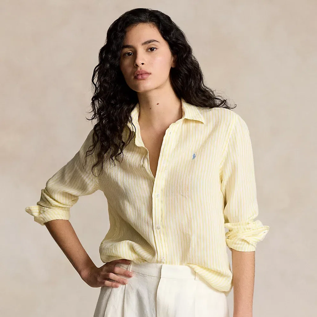 Polo Ralph Lauren Relaxed Fit Striped Linen Shirt In C Coastal