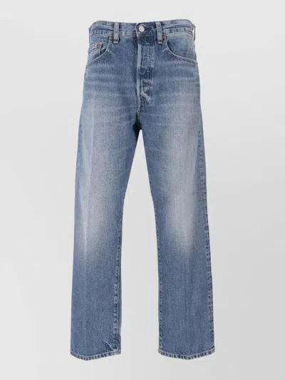 Ralph Lauren Relaxed Straight Cropped Ankle Trousers Belt Loops In Blue