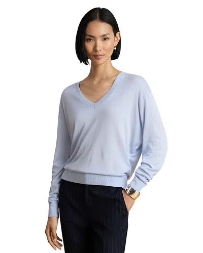 Ralph Lauren Relaxed V Neck Sweater In Blue