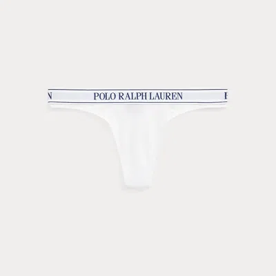 Ralph Lauren Repeat-logo Mid-rise Thong In White
