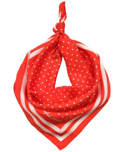 Ralph Lauren Resort Dot Square Scarf In Orange