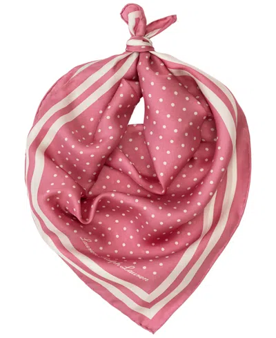 Ralph Lauren Resort Dot Square Scarf In Pink