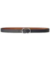 Ralph Lauren Reversible Crosshatch Leather Belt In Black