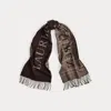 Ralph Lauren Reversible Logo Jacquard Scarf In Brown