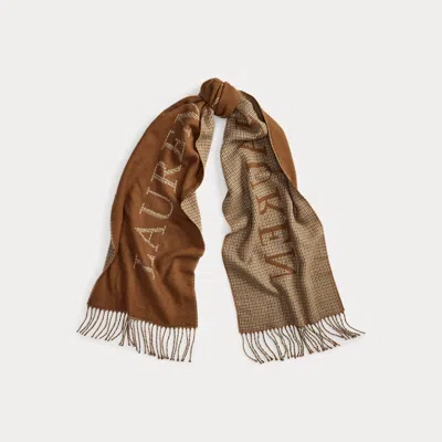 Ralph Lauren Reversible Logo Jacquard Scarf In Brown