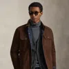 Ralph Lauren Reversible Suede-taffeta Shirt Jacket In Brown