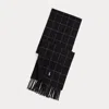 Ralph Lauren Reversible Windowpane Wool-blend Scarf In Multi