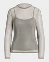 Polo Ralph Lauren Crystal-embellished Long-sleeve Top In Asteroid