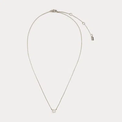 Ralph Lauren Rhodium-plated Cubic Zirconia Necklace In Silver
