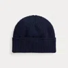 Ralph Lauren Rib-knit Cashmere Beanie In Blue