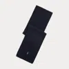 Polo Ralph Lauren Rib-knit Wool-blend Scarf In Hunter Navy
