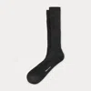 Ralph Lauren Ribbed Cashmere-blend Dress Socks In Black