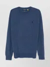 Ralph Lauren Ribbed Crewneck Knit Sweater In Blue