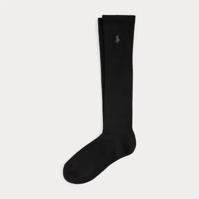 Ralph Lauren Ribbed Knee-high Socks In Black
