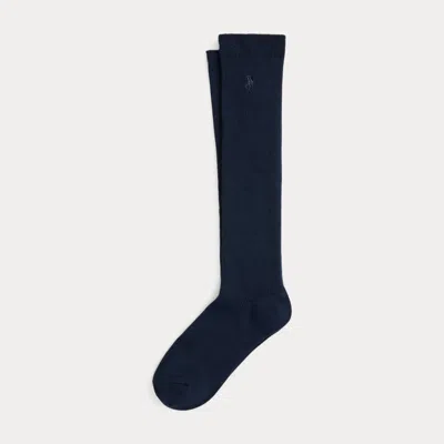 Ralph Lauren Ribbed Knee-high Socks In Blue