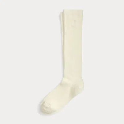 Ralph Lauren Ribbed Knee-high Socks In Neutral