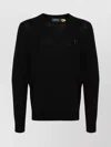 Ralph Lauren Ribbed Knit Crewneck Sweater With Long Sleeves In Black