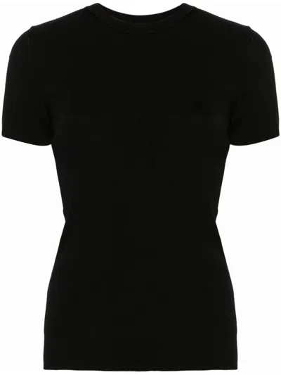 Polo Ralph Lauren Ribbed-knit T-shirt In 黑色