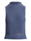 Ralph Lauren Ribbed-knit Top In Blau