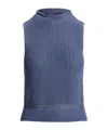 Ralph Lauren Ribbed-knit Top In Powder Blue