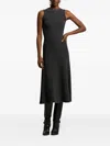 Ralph Lauren Cashmere Rib Sleeveless Midi Day Dress In Gray