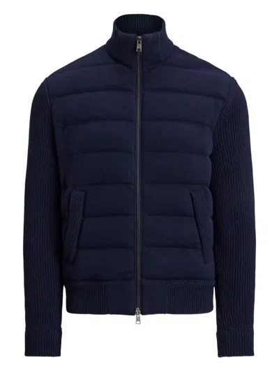 Ralph Lauren Ribbed-sleeves Quilted Jacket In Blue