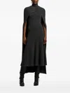 Ralph Lauren Ribbed Turtleneck Cape Coat In Gray