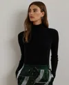 Ralph Lauren Ribbed Turtleneck Sweater In Black