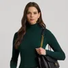 Ralph Lauren Ribbed Turtleneck Sweater In Green
