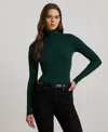Ralph Lauren Ribbed Turtleneck Sweater In Green