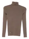 Ralph Lauren Ribbed Turtleneck Sweater In Neutral