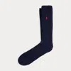 Ralph Lauren Ribbed Wool-blend Boot Socks In Blue