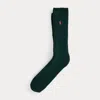 Ralph Lauren Ribbed Wool-blend Boot Socks In Green