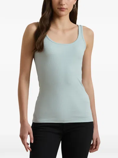 Ralph Lauren Ribbed-knit Tank Top In Blue