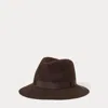 Polo Ralph Lauren Ribbon-trim Wool Fedora In Circuit Brown