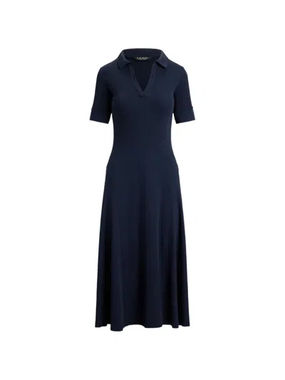 Ralph Lauren Geripptes Poloshirtkleid Mit Ellenbogenärmeln In Multi
