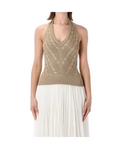 Ralph Lauren Rib-knit Vest In Brown