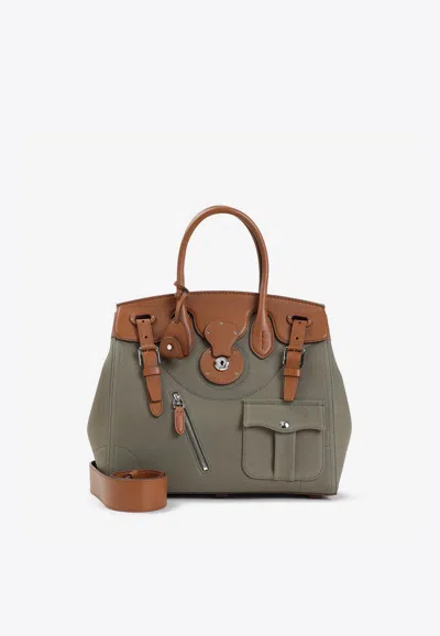 Ralph Lauren Ricky 33 Canvas Top Handle Bag In Sage