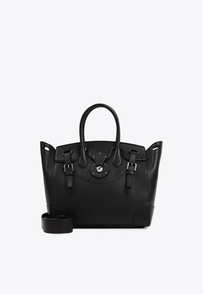 Ralph Lauren Ricky 33 Soft Leather Top Handle Bag In Black