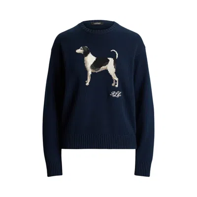 Ralph Lauren 'english Foxhound' Intarised Sweater In Blue