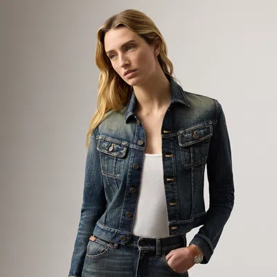 Ralph Lauren Rigby Denim Trucker Jacket In Telluride Indigo In Multi