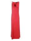 Ralph Lauren Elkanah Sleeveless Gown Dress In Red