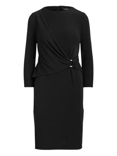 Ralph Lauren Ring-detail Mini Dress In Black