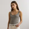 Ralph Lauren Ring-trim Metallic Sweater Tank Top